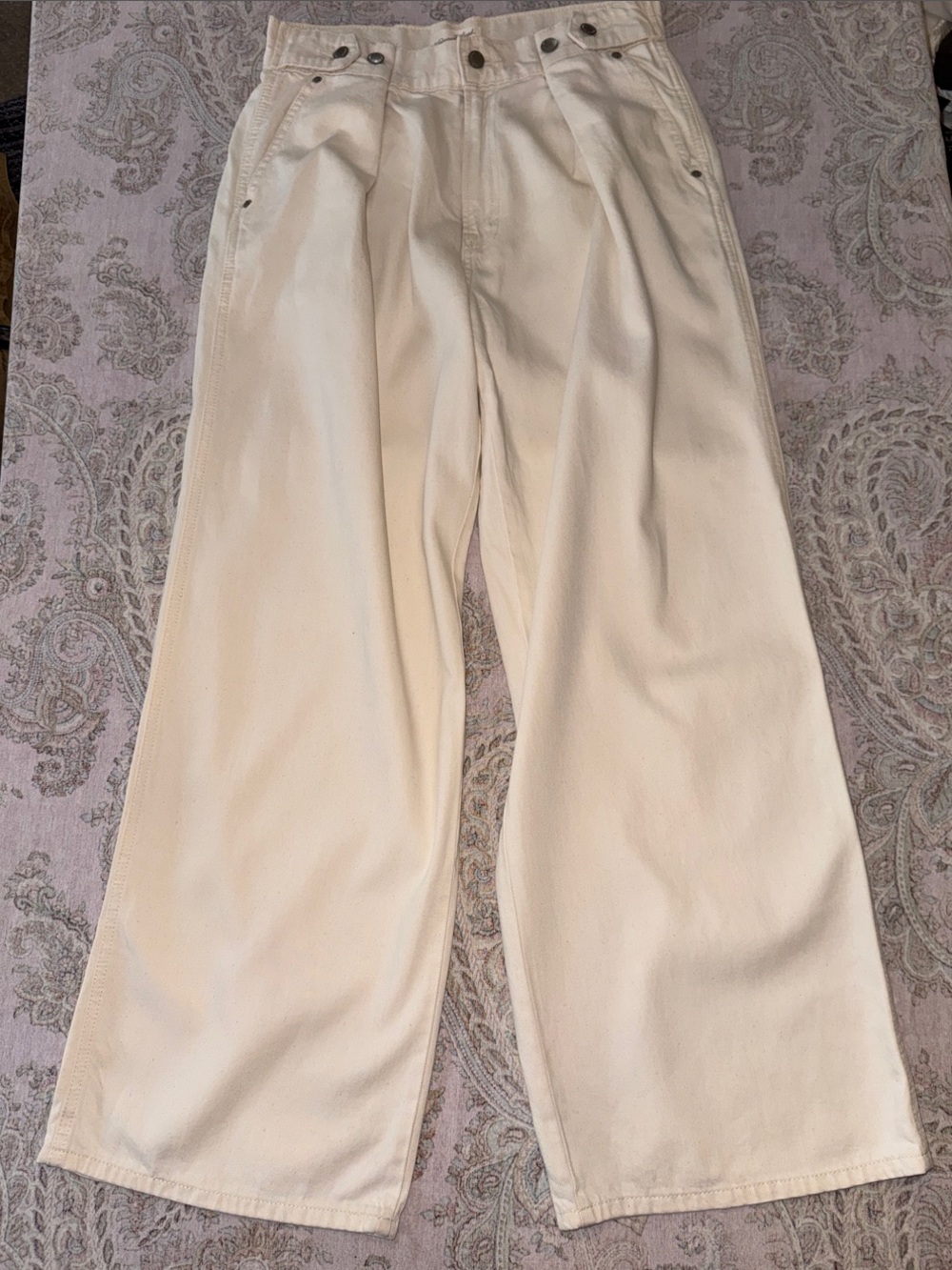 Universal Thread Cream High-Rise Wide-Leg Trousers